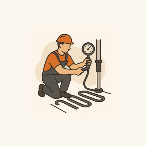 Test szczelności ogrzewanej podłogi